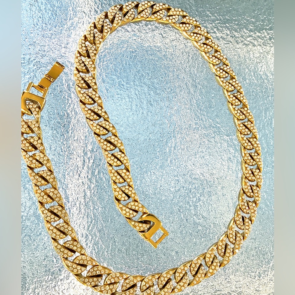 Iced Out Cuban 24” Wide Gold Necklace